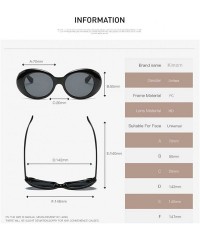 Round Clout Goggles Sunglasses Women Kurt Cobain Oval Frame Sun Glasses K0567 - Red&black - CU188YCISQ3 $10.79