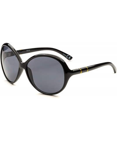 Oversized Over-sized Oval Sunglasses (P2418) - Black-smoke - CL1889K3DN2 $7.53