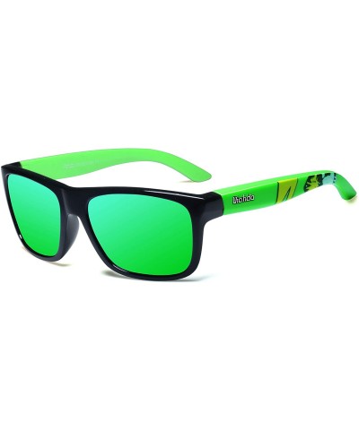 Sport Polarized Aviation Driving Sunglasses - C8 Black Green Frame-dark Green Mirror Polarized Lens - CE18AW530RX $25.07