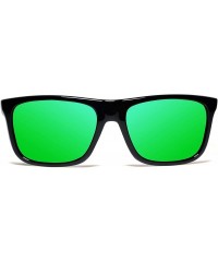 Sport Polarized Aviation Driving Sunglasses - C8 Black Green Frame-dark Green Mirror Polarized Lens - CE18AW530RX $13.37