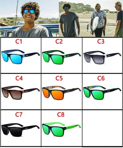 Sport Polarized Aviation Driving Sunglasses - C8 Black Green Frame-dark Green Mirror Polarized Lens - CE18AW530RX $13.37