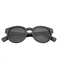 Round Vintage Fashion Bold Circle Round Sunglasses Key-hole Bridge - Black - C318T3GYUAE $12.37