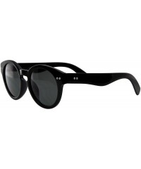 Round Vintage Fashion Bold Circle Round Sunglasses Key-hole Bridge - Black - C318T3GYUAE $12.37