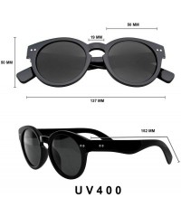 Round Vintage Fashion Bold Circle Round Sunglasses Key-hole Bridge - Black - C318T3GYUAE $12.37