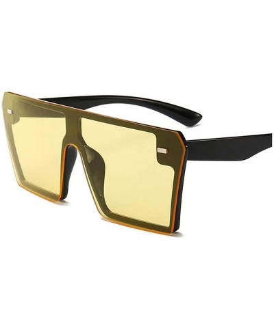 Round Oversized Square Sunglasses Women Luxury Fashion Flat Top Clear Lens One Piece Men Gafas Shade Mirror UV400 - 4 - CR199...