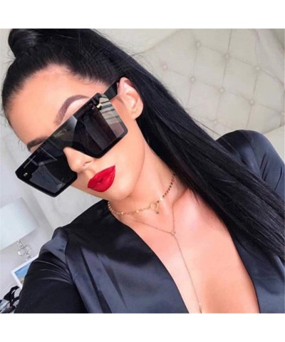 Round Oversized Square Sunglasses Women Luxury Fashion Flat Top Clear Lens One Piece Men Gafas Shade Mirror UV400 - 4 - CR199...