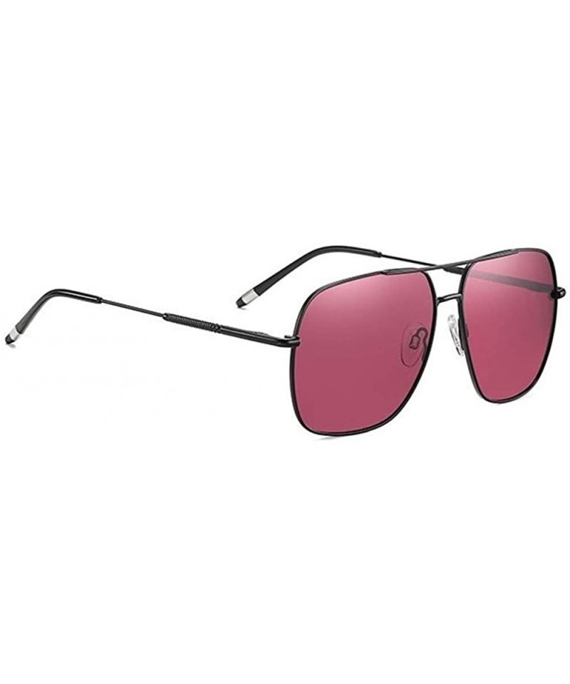 Square Square Polarized Sunglasses for Men Metal Frame Driving Fishing UV400 - C2black Red - C9199I24C7R $26.01