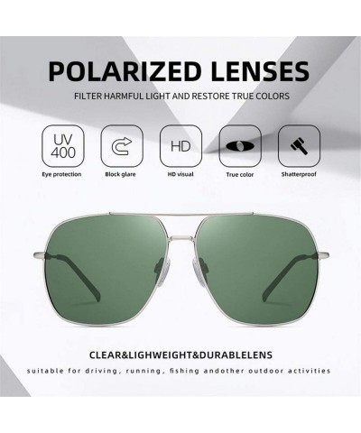 Square Square Polarized Sunglasses for Men Metal Frame Driving Fishing UV400 - C2black Red - C9199I24C7R $26.01