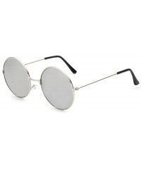 Aviator Round Glasses Men Women Steampunk Sunglasses Vintage Sunglasse Gold Colors - Silver - C818YKSW3GO $17.42