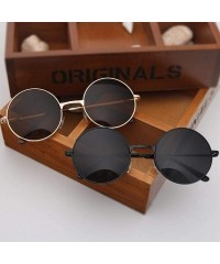 Aviator Round Glasses Men Women Steampunk Sunglasses Vintage Sunglasse Gold Colors - Silver - C818YKSW3GO $9.05