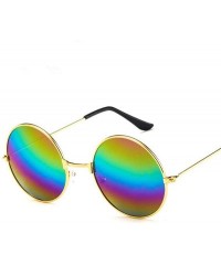 Aviator Round Glasses Men Women Steampunk Sunglasses Vintage Sunglasse Gold Colors - Silver - C818YKSW3GO $9.05