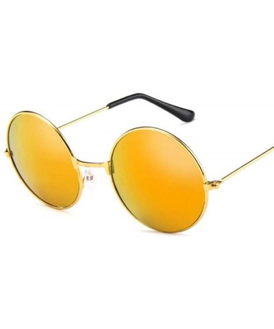 Aviator Round Glasses Men Women Steampunk Sunglasses Vintage Sunglasse Gold Colors - Silver - C818YKSW3GO $17.42
