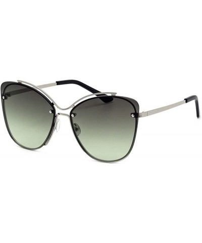 Cat Eye 2019 new sunglasses - rivets double beam sunglasses fashion cat eyes sunglasses ladies - D - CK18S0W0Q29 $79.38