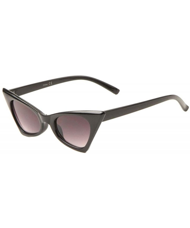 Cat Eye Super Dark Lens Sharp Geometric Cat Eye Sunglasses - Black - C01983K7ME8 $17.28