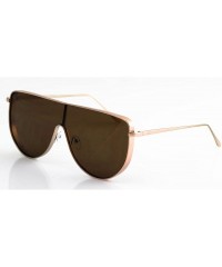 Oversized XL Vintage Retro Metal Flat Top Aviator Round Oversized Mens Womens Sunglasses - Gold / Brown - C1183CQ2IUA $9.52