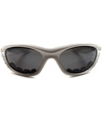 Wrap Stylish Rhinestone Motorcycle Foam Padded Womens Biker Sunglasses - White / Black - CK18ECG2OKY $10.85