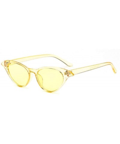 Aviator Cat Eye Sunglasses Women Designer Recommend Cateyes White As Picture - Yellow - CX18YKTHT9O $16.27