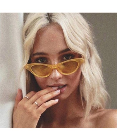 Aviator Cat Eye Sunglasses Women Designer Recommend Cateyes White As Picture - Yellow - CX18YKTHT9O $8.47