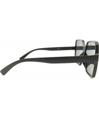 Square Oversize Stylish Square Neutral Colored Flat Lens Sunglasses IL1025 - Matte Black/ Black - CB18LEL5XC4 $14.12
