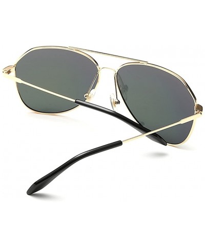 Aviator Unisex Mirrored Polarized Aviator Sunglasses Classic Retro Designer Uv400 60mm - Gold/Red - CS12EEU2S8P $12.04