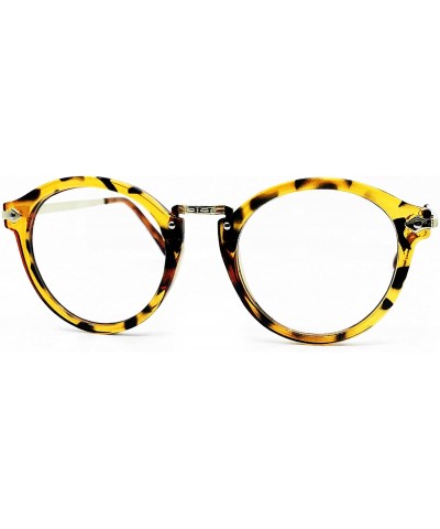 Aviator 8926 Women Men Vintage Classic Nerd retro Round Non-Prescription Clear Lens Glasses Frame - Brown - C518DIX5AUT $17.10