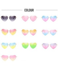 Sport Unique Fashion Design Heart-shaped Sunglasses Streetwear for Women Vintage - Blue&pink - CI18DLZS2AZ $16.07