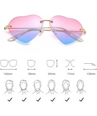 Sport Unique Fashion Design Heart-shaped Sunglasses Streetwear for Women Vintage - Blue&pink - CI18DLZS2AZ $16.07