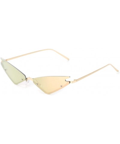 Rimless 2019 Cat Eye Sunglasses Vintage Fashion Rimless Triangle UV400 Brand Designer - 2 - C618X4ZXEQ6 $8.64