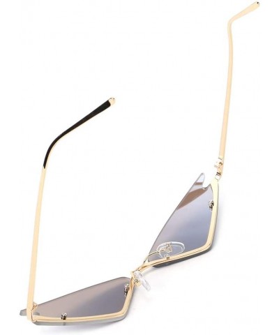 Rimless 2019 Cat Eye Sunglasses Vintage Fashion Rimless Triangle UV400 Brand Designer - 2 - C618X4ZXEQ6 $8.64