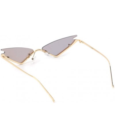 Rimless 2019 Cat Eye Sunglasses Vintage Fashion Rimless Triangle UV400 Brand Designer - 2 - C618X4ZXEQ6 $8.64