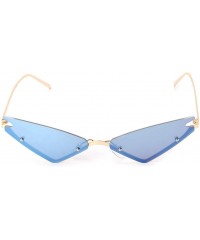 Rimless 2019 Cat Eye Sunglasses Vintage Fashion Rimless Triangle UV400 Brand Designer - 2 - C618X4ZXEQ6 $8.64