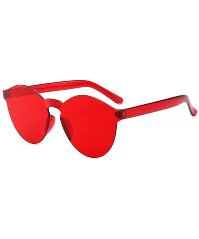 Round Unisex Fashion Candy Colors Round Outdoor Sunglasses Sunglasses - Red - C0190R0M3NX $26.39