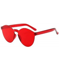 Round Unisex Fashion Candy Colors Round Outdoor Sunglasses Sunglasses - Red - C0190R0M3NX $16.63