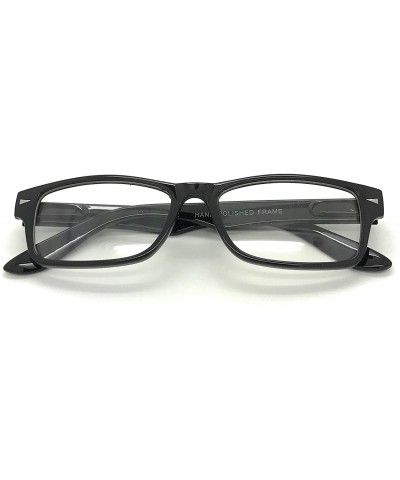 Square Translucent Simple Design No Logo Clear Lens Glasses Squared Fashion Frames Unisex Eye Glasses - Black - CC18565SR93 $...