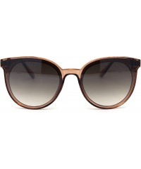 Round Womens Hipster Elegant Round Horn Rim Plastic Sunglasses - Beige Smoke - CY195KITW6M $14.16