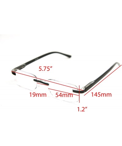 Rimless Super Lightweight Reading Glasses Free Pouch HalfRim - Shiny Black Crystal - CX12O0YDWIR $16.22