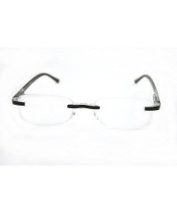 Rimless Super Lightweight Reading Glasses Free Pouch HalfRim - Shiny Black Crystal - CX12O0YDWIR $16.22