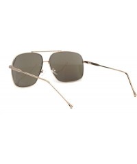 Rectangular Air Force Mirrored Mens Metal Large Rectangular Pilot Sunglasses - Gold Blue - CI12O4X6S1M $9.99