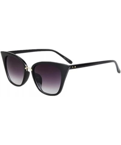 Rimless Women Fashion Cat Eye Vintage Mirror UV400 Sunglasses Eyeglasses - Black Grey - CW182ECZ7MC $17.75