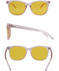 Square Night Vision Driving Glasses Polarized Anti-glare Clear Sun Glasses Men & Women Fashion - Pink - C518A8NK98W $19.72
