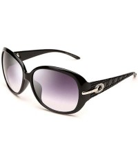 Goggle polarized drive sunglasses ladies fashion big frame glasses retro sunglasses - Bright Black Frame - CQ183MLMG6L $34.06