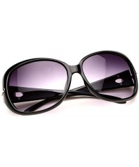 Goggle polarized drive sunglasses ladies fashion big frame glasses retro sunglasses - Bright Black Frame - CQ183MLMG6L $34.06