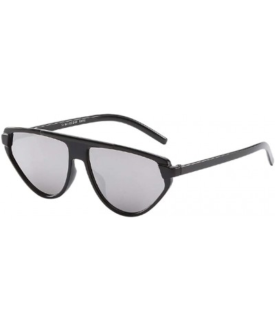 Rectangular Unisex Fashion Sunglasses-Retro Eyewear Vintage Eye Radiation Protection - Silver - CI18OZ7DKKC $11.63