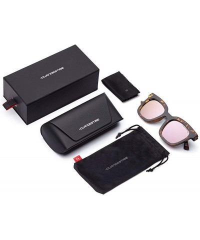 Oversized Gatto & Quadrato - Men & Women Sunglasses - Quadrato Habanna - Pink / Before $59.95 - Now 20% Off - CU18GEO9X8N $53.65