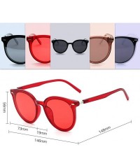 Goggle Round Sunglasses For Women Polarized Oversized Vintage Retro Fashion Shades - Red Frame Clear Tinted Red Lens - CM18QQ...