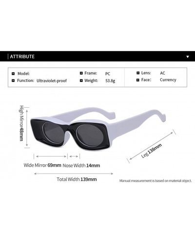 Square Unisex Rectangle Sunglasses Glasses Catwalk - C5 - C5197ZQ2ITC $18.50