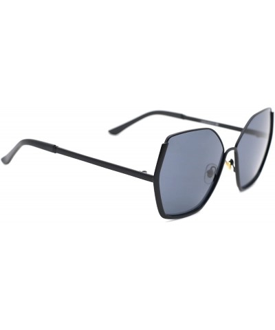 Oversized Chic Off-duty Metal Hexagonal Sunglasses for Men Women - A - CK183NXT765 $33.96