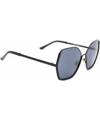 Oversized Chic Off-duty Metal Hexagonal Sunglasses for Men Women - A - CK183NXT765 $20.56