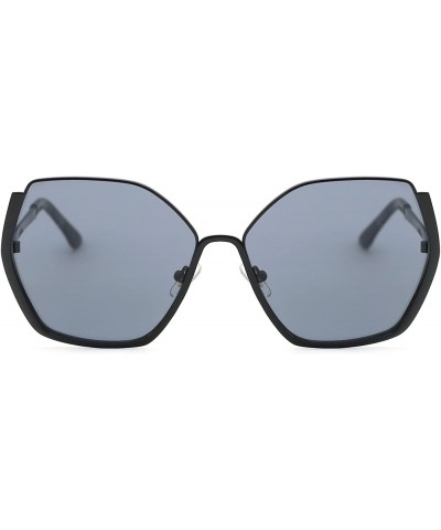 Oversized Chic Off-duty Metal Hexagonal Sunglasses for Men Women - A - CK183NXT765 $20.56
