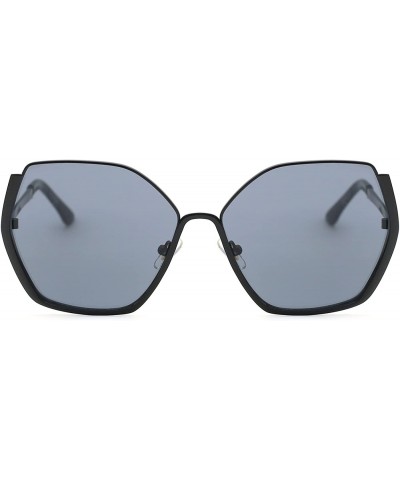 Oversized Chic Off-duty Metal Hexagonal Sunglasses for Men Women - A - CK183NXT765 $20.56